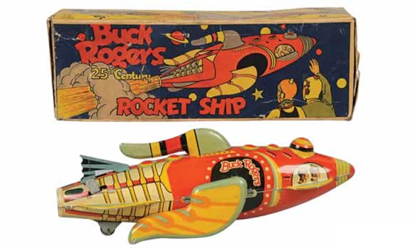 Ca. 1935 Buck Rogers tin rocket ship toy manufactured by Louis Marx & Co.