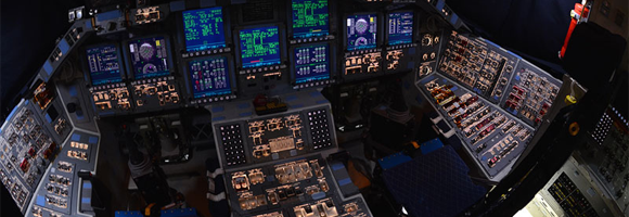 The cockpit of Space Shuttle 'Atlantis'