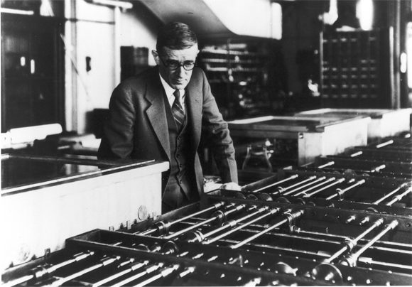 Vannevar Bush (1890-1974) with the Differential Analyzer at MIT
