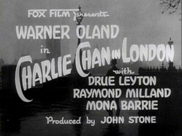 Title card of 'Charlie Chan in London' (Forde 1934)