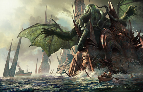 Cthulu and the sunken city of R'lyeh rising