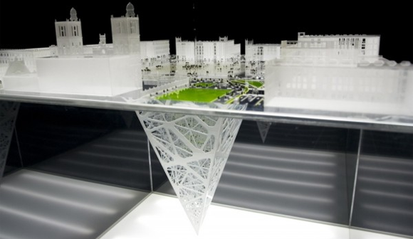 Model of the projected Earthscraper for Mexico City by BNKR Arquitectura