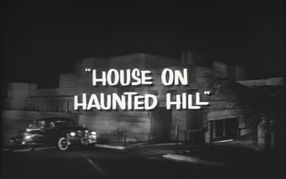 The opening title of the movie "House on Haunted Hill" (Castle 1959)