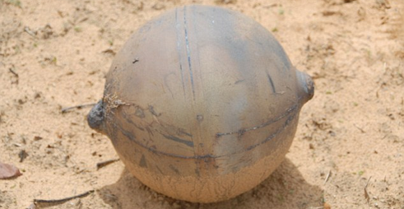 The hydrazine propellant tank that fell from the skies over Namibia in November 2011