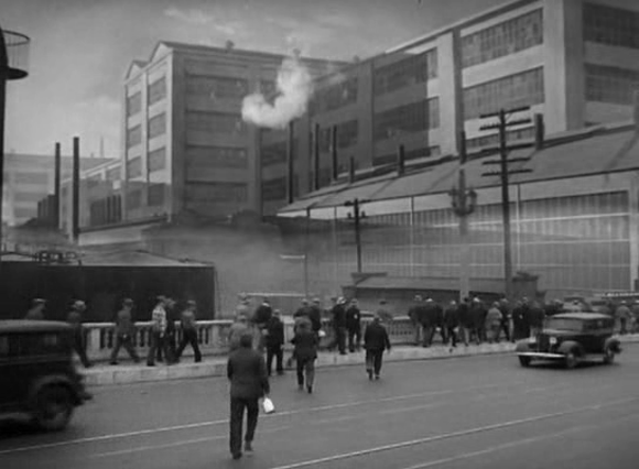 The opening shot of Chaplin's "Modern Times" (1936)