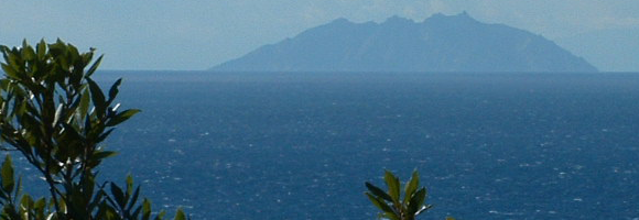 The Italian islet Montecristo as seen from Giglio